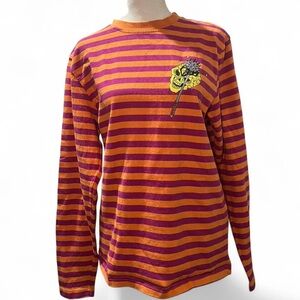 Teenage Skull Striped Long Sleeve Shirt